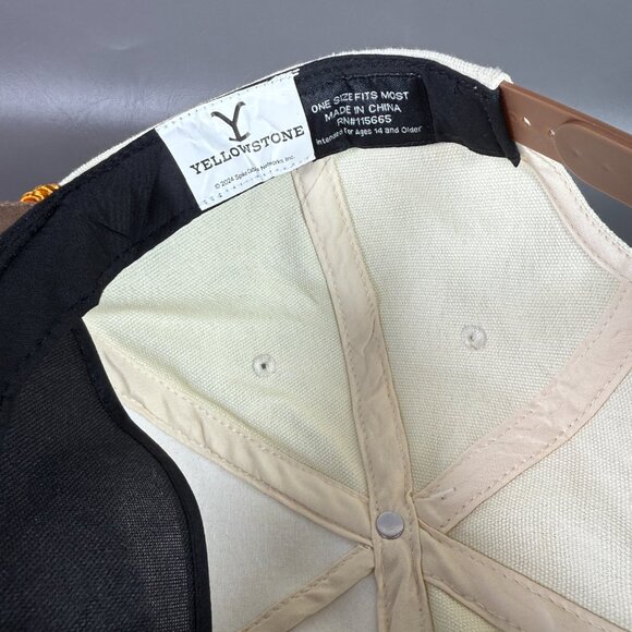 Yellowstone Ranch Hat Snapback Rope Brim Tan Brown Cowboy Paramount TV NWT *READ - Picture 12 of 12
